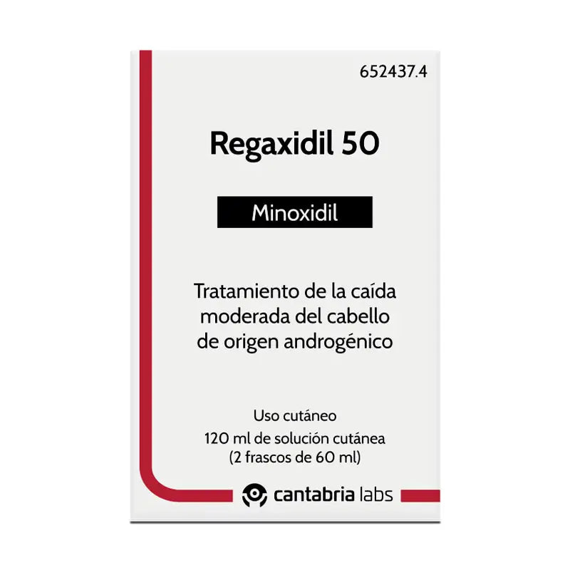 Regaxidil 50 mg/ml Minoxidil Cutaneous Solution 2 Bottles of 60 ml