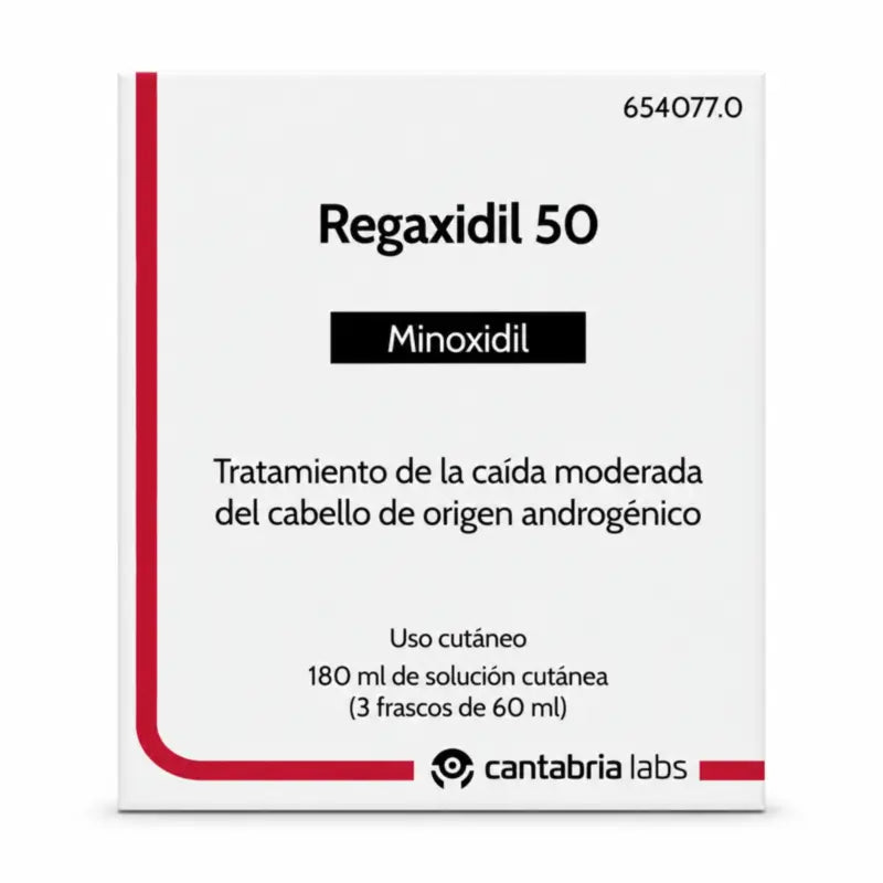 Regaxidil 50 mg/ml Minoxidil Cutaneous Solution 3 Bottles of 60 ml