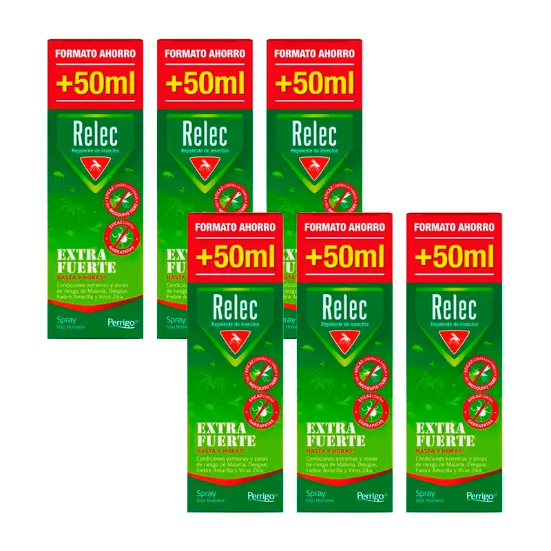 Relec Extra Strong Mosquito Repellent Spray, Pack 6 x 125 ml