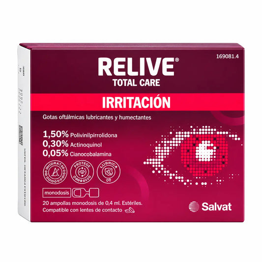 Relieve Total Care Sterile Eye Drops, 20 single-dose vials of 0.4 ml