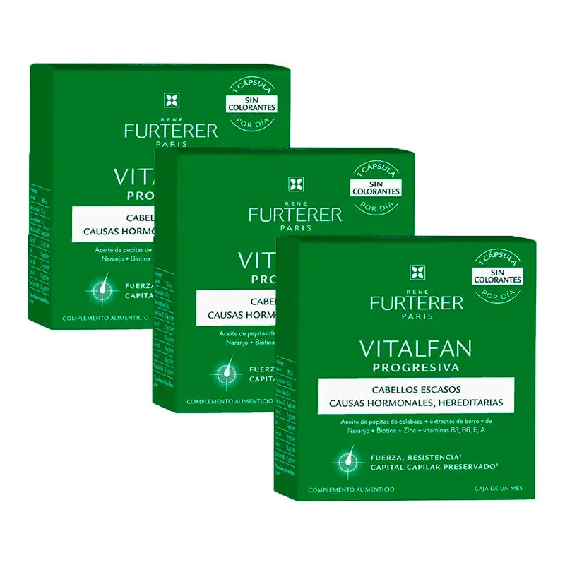 Rene Furterer Vitalfan Progressive Hair Loss, Pack 3 x 30 capsules