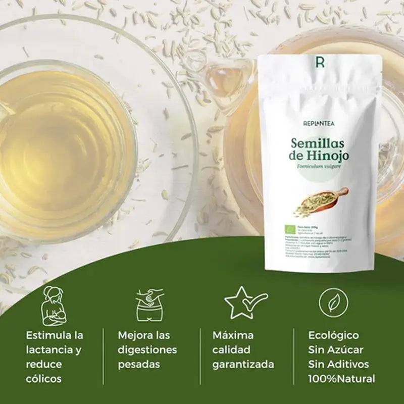 Replantea Organic Fennel Seeds, 200 g