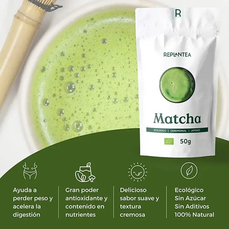 Replantea Organic Matcha Ceremonial Japanese Tea, 50 g