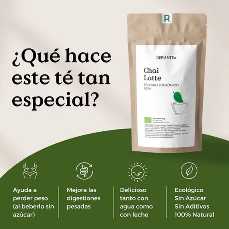 Replantea Black Tea Chai Latte Organic, 100 g