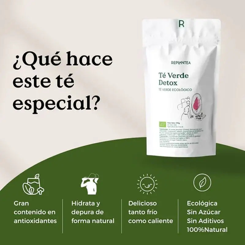 Replantea Organic Green Tea Detox, 100 g