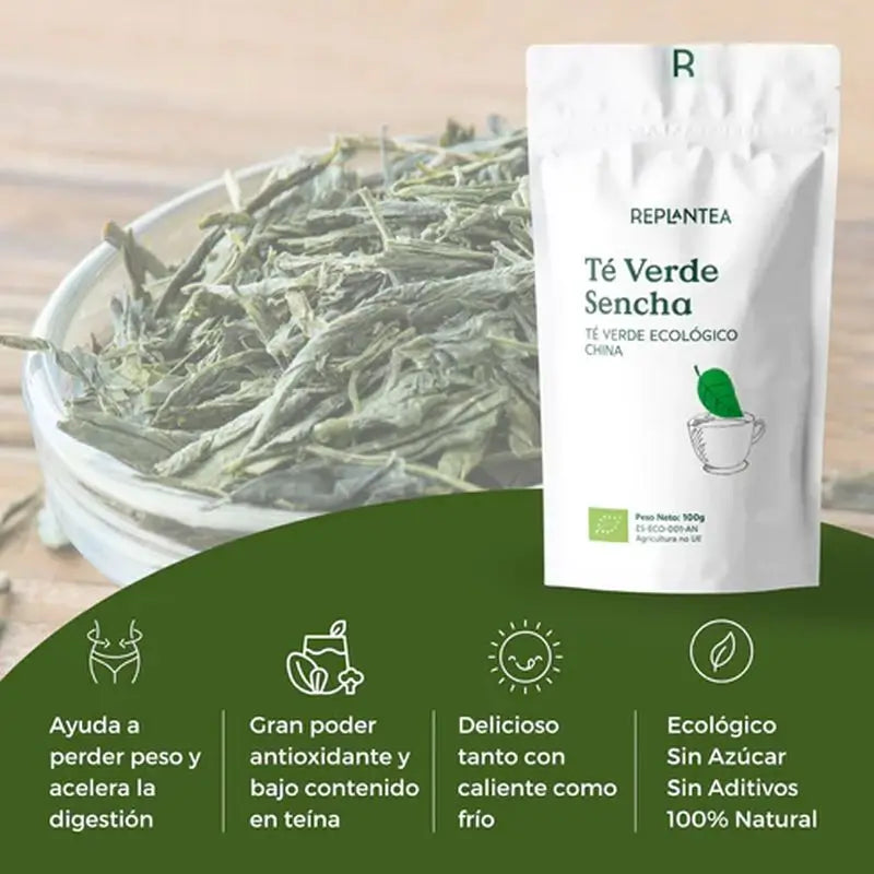 Replantea Organic Sencha Green Tea, 100g