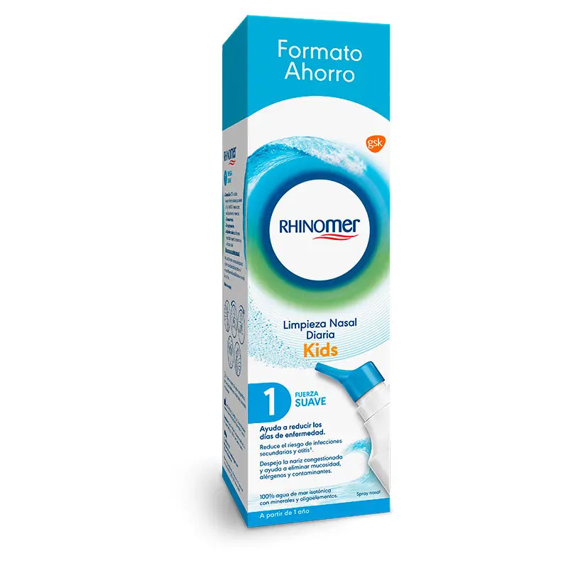Rhinomer Nasal Spray 100% Seawater Mild Strength 1 XL Format, 180 ml