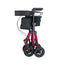 compact aluminium rollator, red