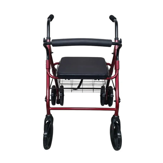 Aluminium rollator with push brakes, 200 mm (red)