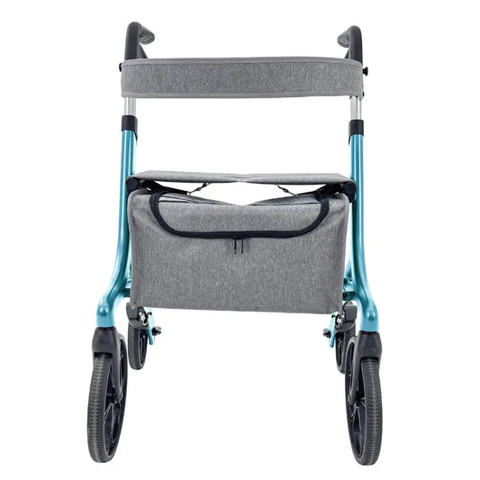 New-style foldable aluminium rollator with brakes (blue)