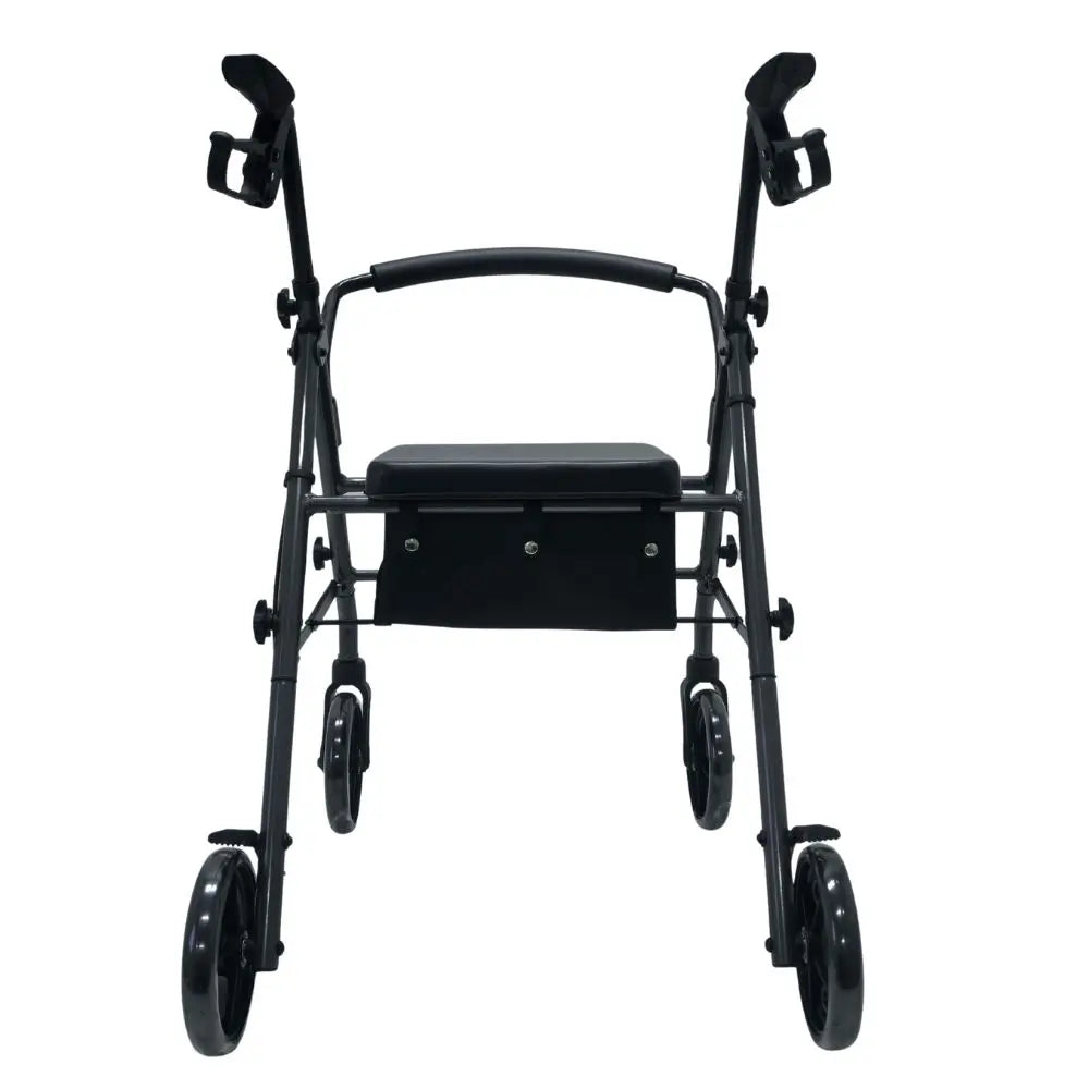 Folding aluminium rollator with brakes (grey)