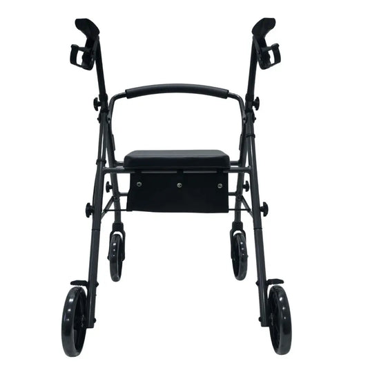 Folding aluminium rollator with brakes (grey)