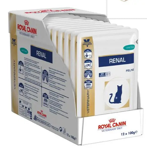 Royal Canin Veterinary Renal Renal Atun Pouch Box 12X85Gr, wet cat food