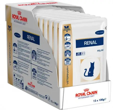 Royal Canin Veterinary Renal Renal Beef Pouch Box 12X85Gr, wet cat food