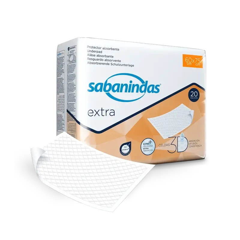 Sabanindas Extra Large Absorbent Pad 60 X 75 Cm. , 20 pcs.