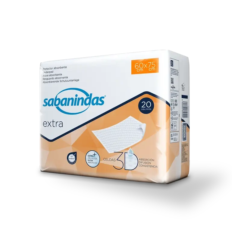 Sabanindas Extra Large Absorbent Pad 60 X 75 Cm. , 20 pcs.
