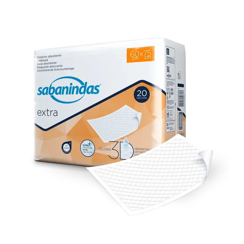 Sabanindas Extra Large Absorbent Pad 60 X 75 Cm. , 20 pcs.