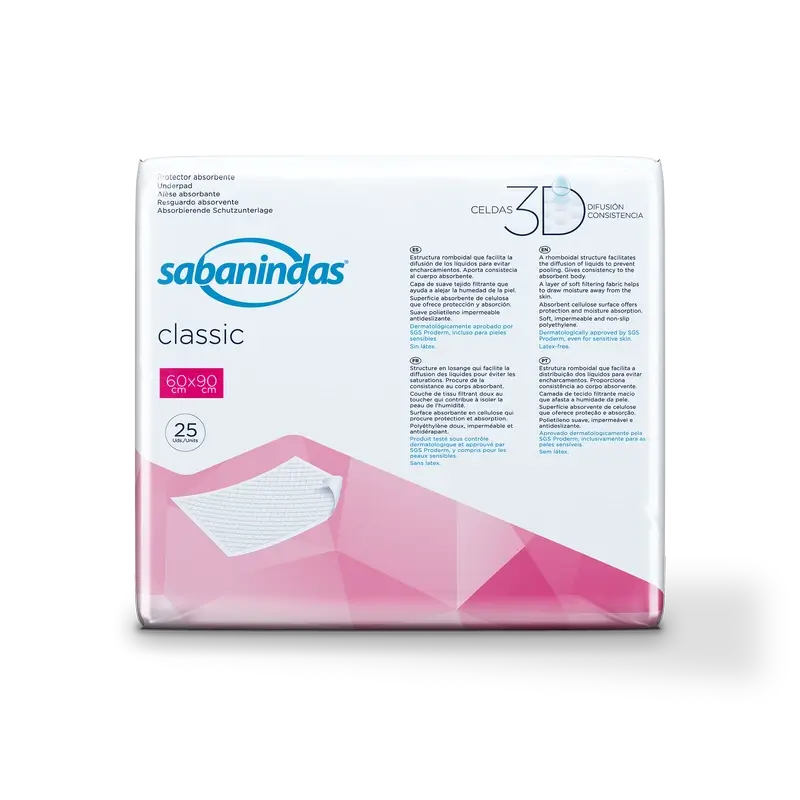 Sabanindas Normal Absorbent Pad 60 x 90 cm 25 units