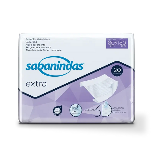 Sabanindas Extra Adjustable Absorbent Pad 80 X 180 Cm. , 20 pcs.