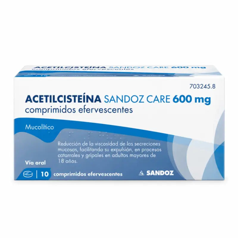 Acetylcysteine Sandoz Care Mucolitico 600 mg 10 effervescent tablets