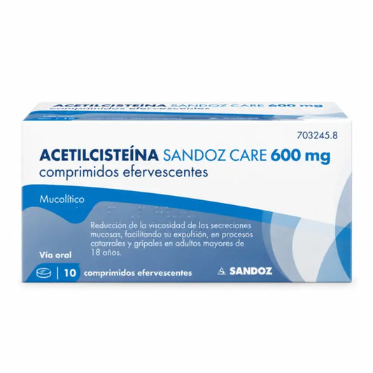 Acetylcysteine Sandoz Care Mucolitico 600 mg 10 effervescent tablets