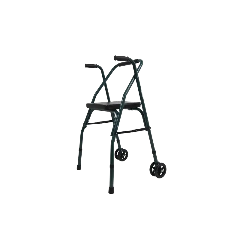 Sanitec Folding Walker With Seat And Front Wheels , 1 unit
