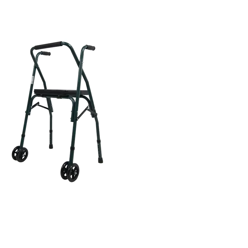 Sanitec Folding Walker With Seat And Front Wheels , 1 unit