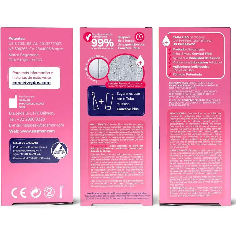 Sasmar Conceive Plus Lubricant, 8 Single Dispenser Applicators