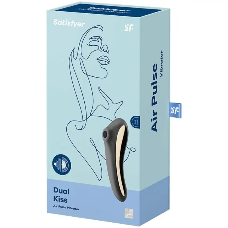 Satisfyer Air Pulse Dual Kiss Clitoral Stimulator - Black