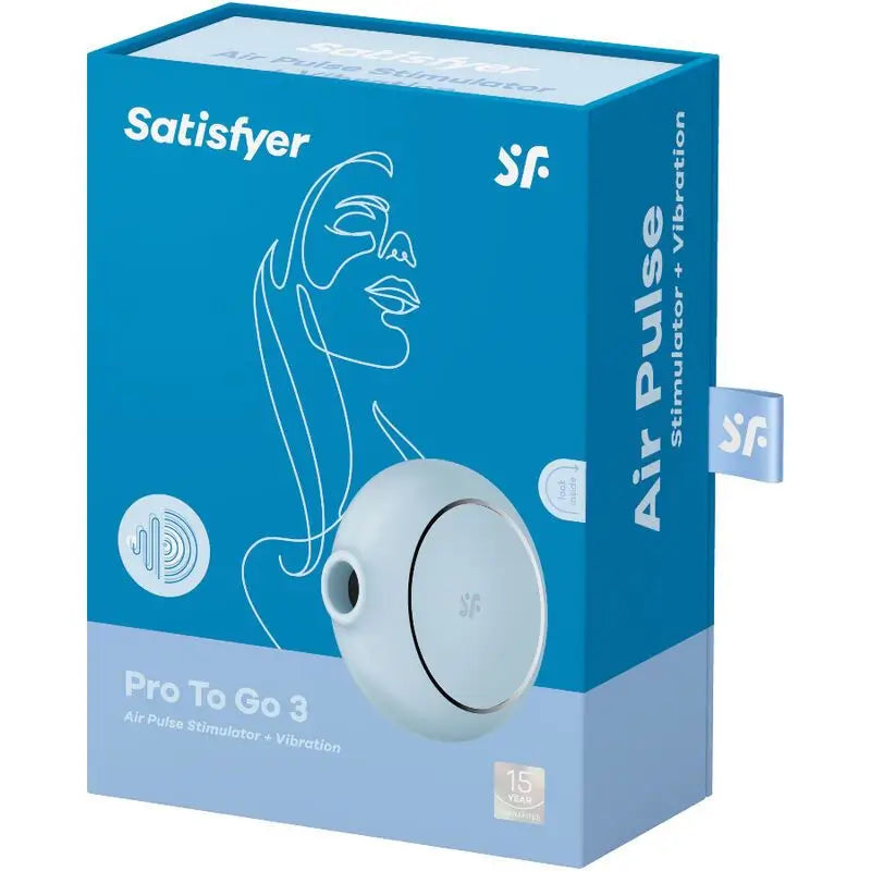 Satisfyer Air Pulse Pro To Go 3 Dual Stimulator & Vibrator - Blue