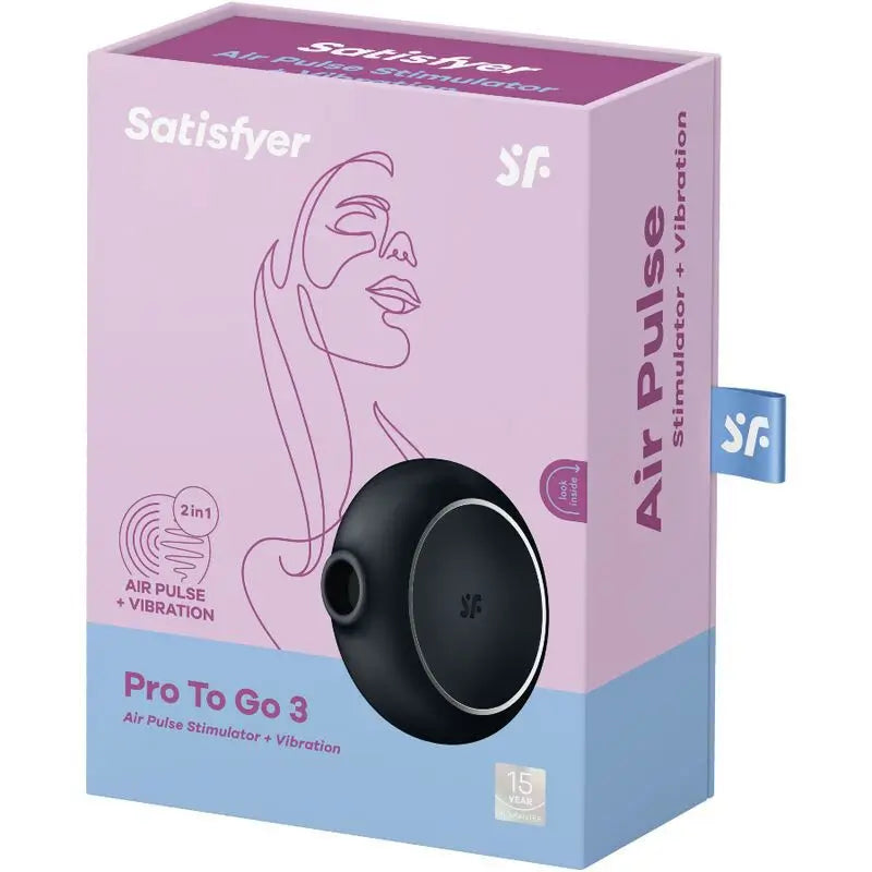 Satisfyer Air Pulse Pro To Go 3 Dual Stimulator & Vibrator - Black