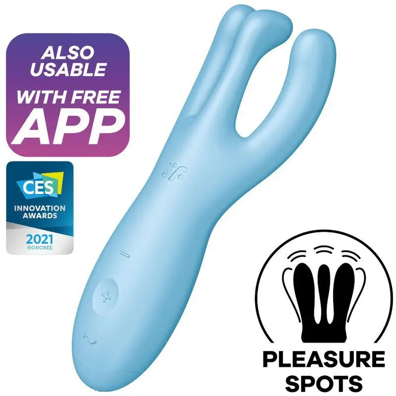 Satisfyer Connect Threesome 4 Vibrator App - Blue