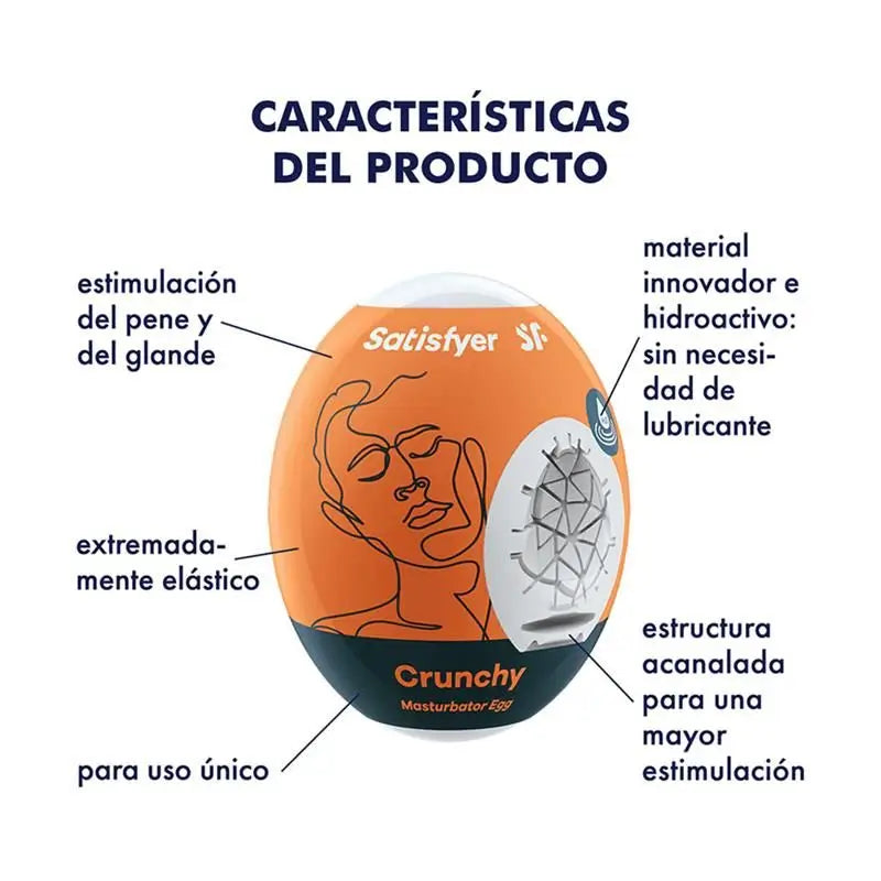 Satisfyer Set 3 Masturbator Egg Model Crunchy