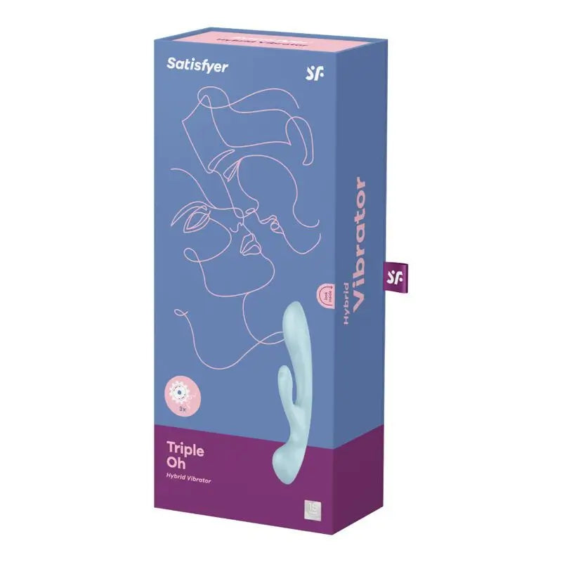 Satisfyer Vibrator Triple Oh Hybrid Vibrator - Blue