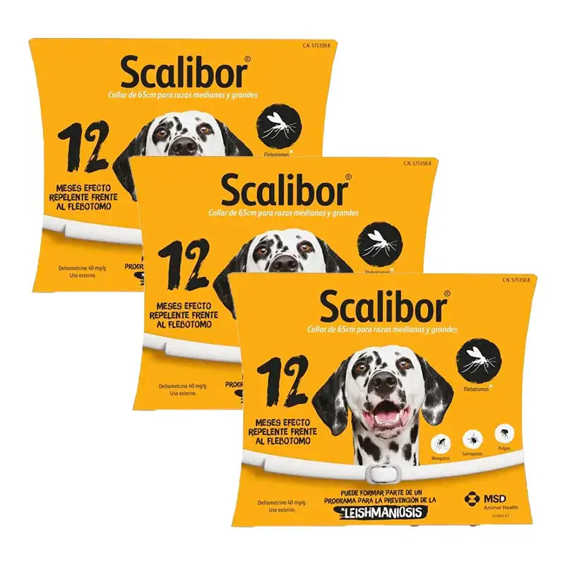 Scalibor Anti-Parasite Collar for Dogs 65 cm, Pack 3 units