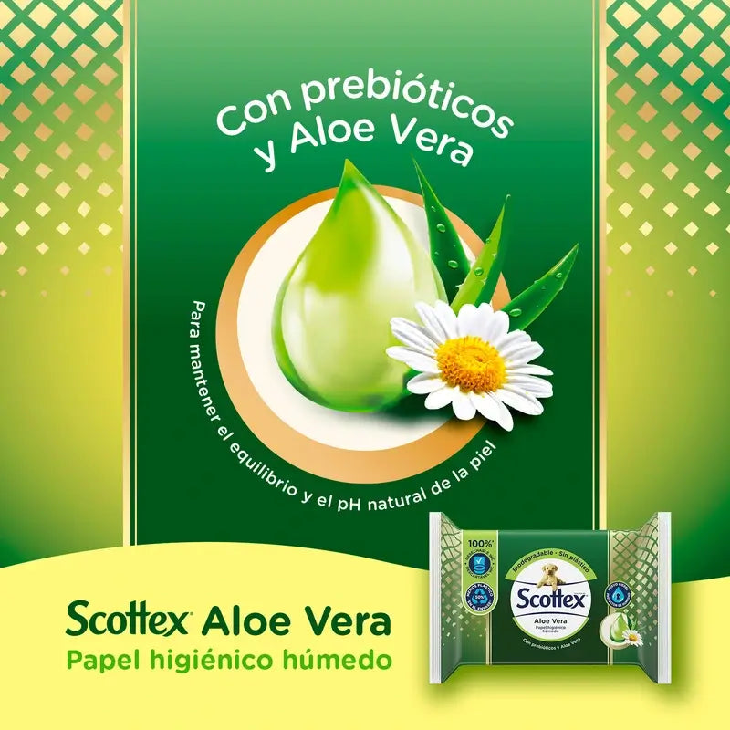Scottex Aloe Vera Wet Toilet Paper , 66 units
