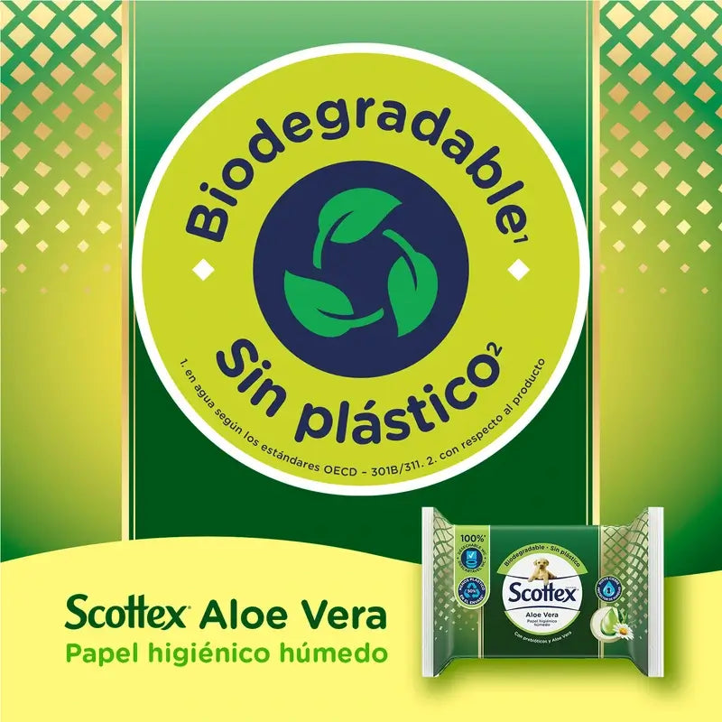 Scottex Aloe Vera Wet Toilet Paper , 66 units