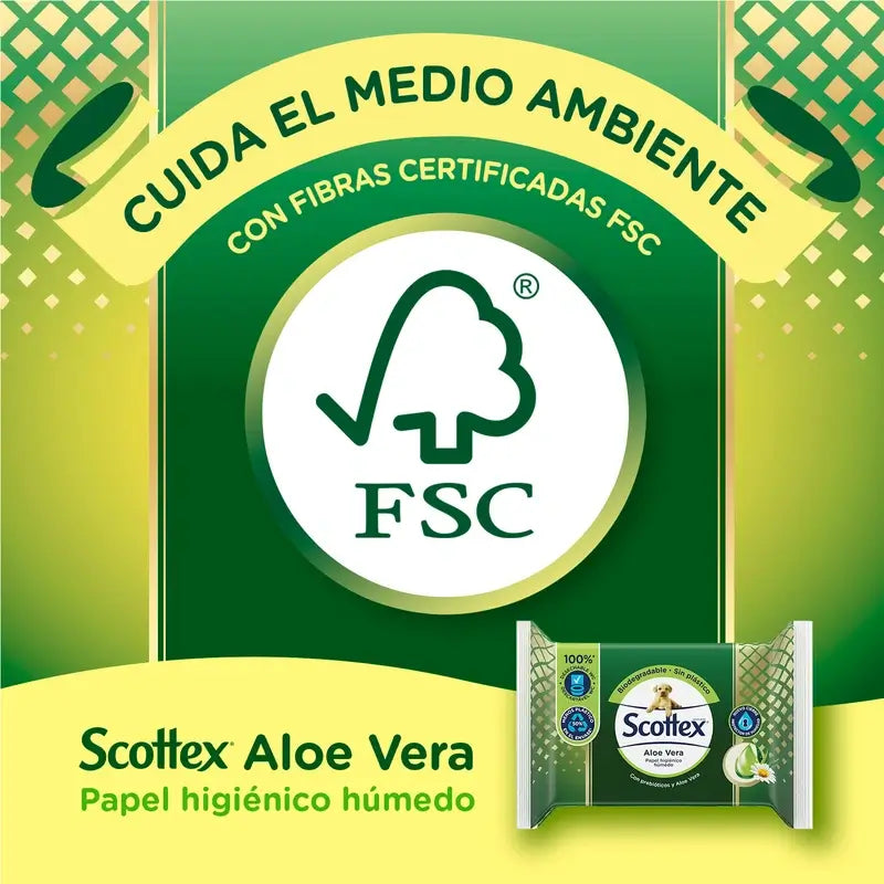 Scottex Aloe Vera Wet Toilet Paper , 66 units