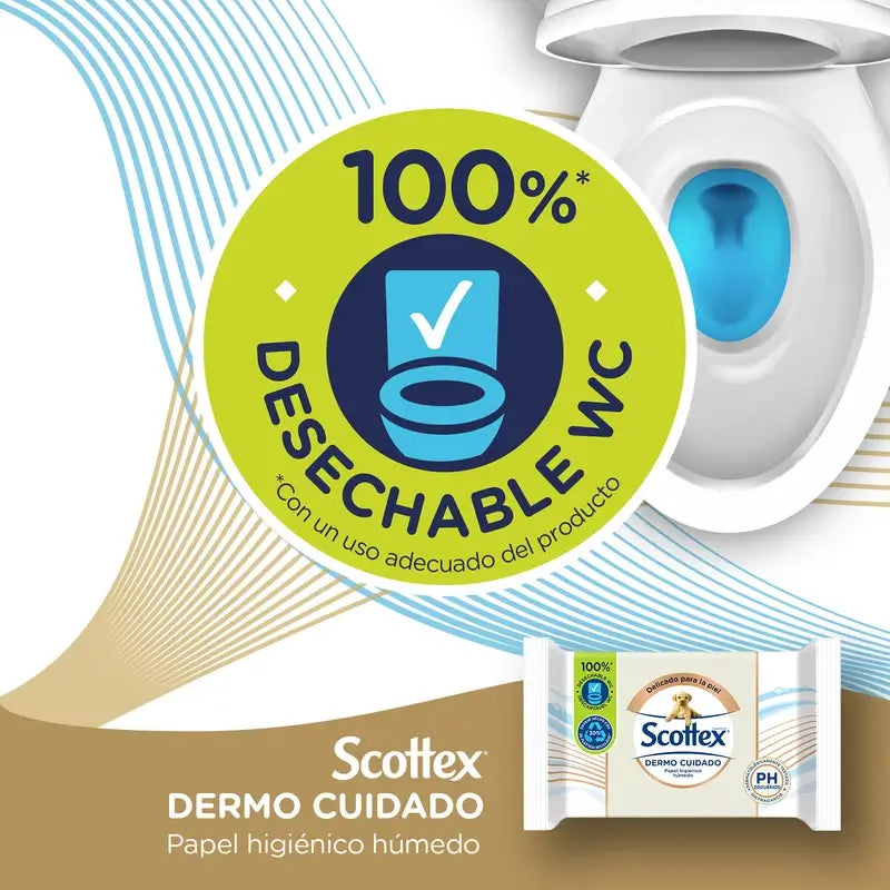 Scottex Dermo Care Moist Toilet Paper, 66 pcs.