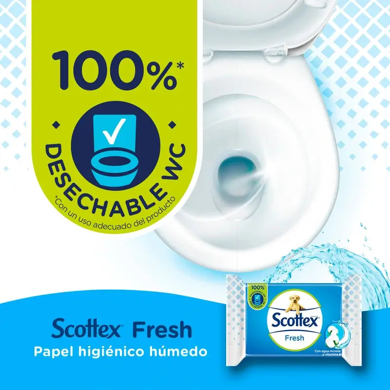 Scottex Fresh Wet Toilet Tissue , 74 units