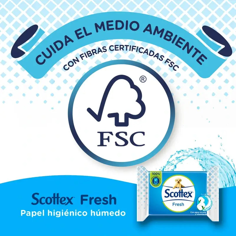 Scottex Fresh Wet Toilet Tissue , 74 units