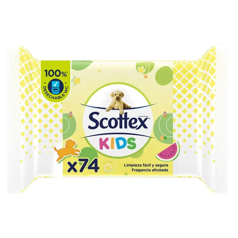 Scottex Junior Wet Toilet Paper , 74 units