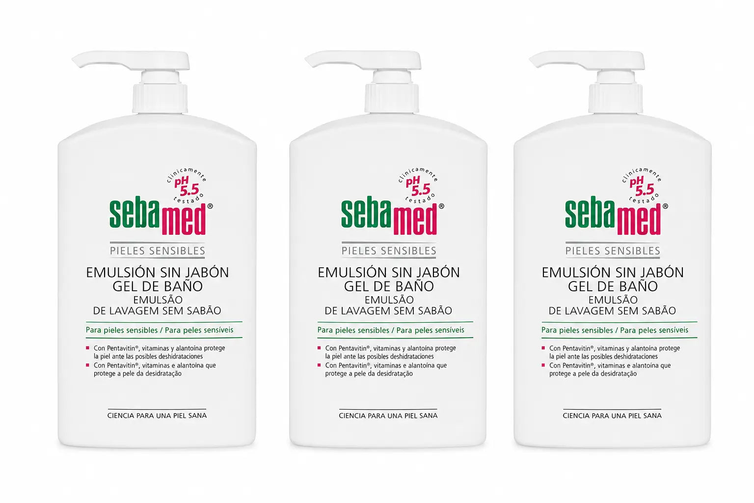 Sebamed Bath Gel Soap Free Emulsion 1000 Ml, pack 3