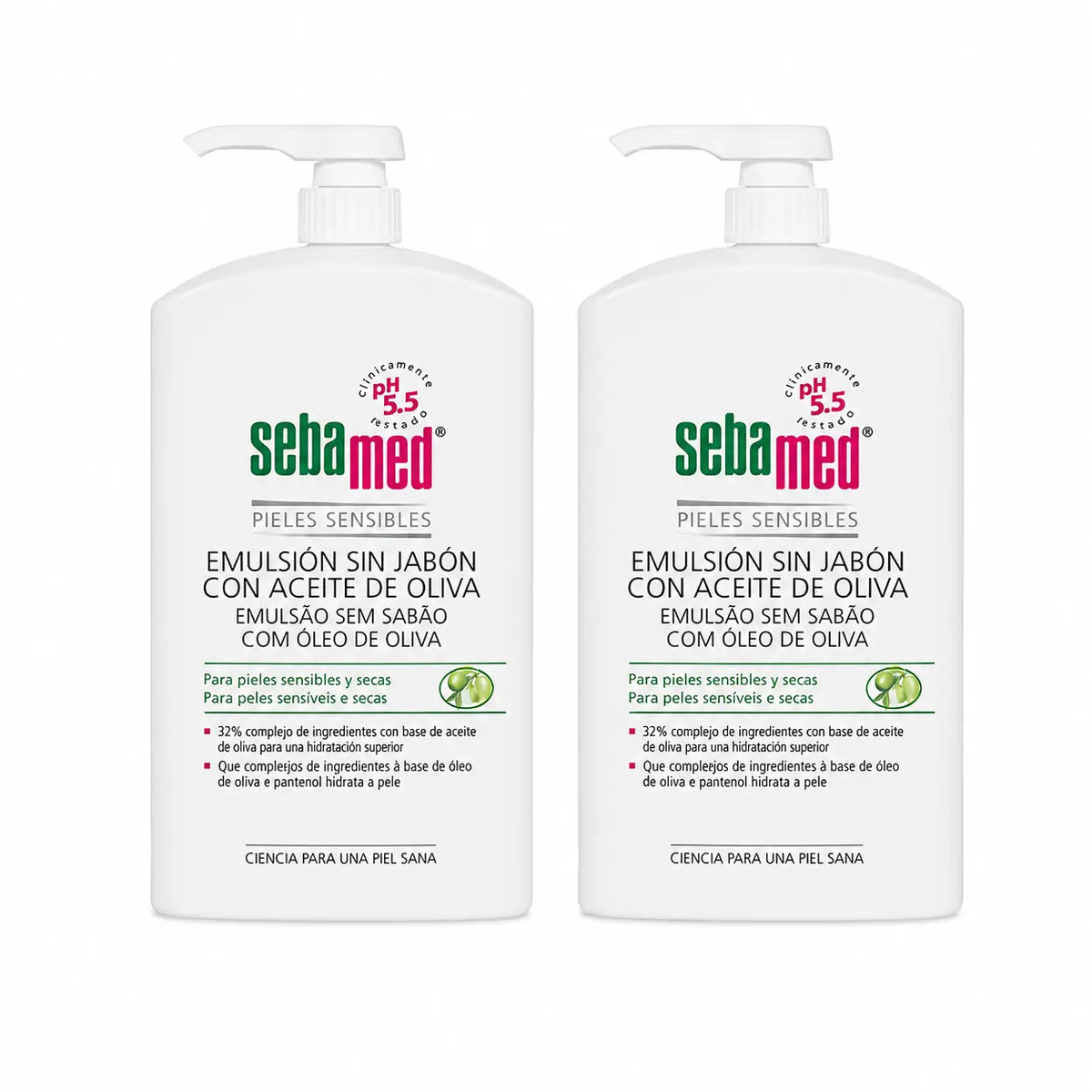Sebamed Soapless Emulsion Gel With Olive Oil 1000 Ml, pack 2