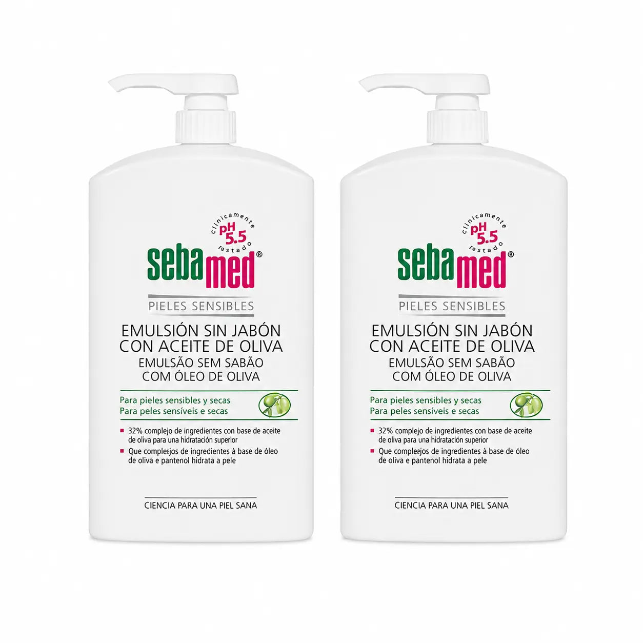 Sebamed Soapless Emulsion Gel With Olive Oil 1000 Ml, pack 2