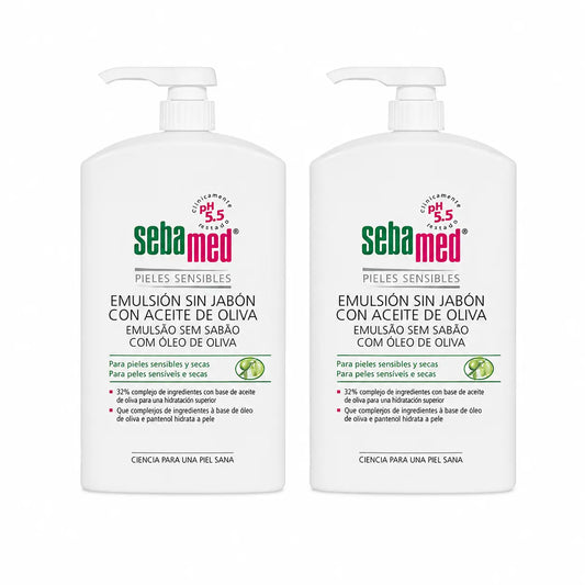 Sebamed Soapless Emulsion Gel With Olive Oil 1000 Ml, pack 2