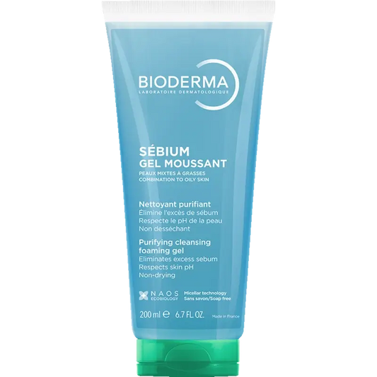 BIODERMA Sebium Sebium Specific Cleansing Gel Moussant Without Detergent, 200 ml