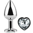 Secret Play Metal Butt Plug Transparent Heart Size S 7 Cm