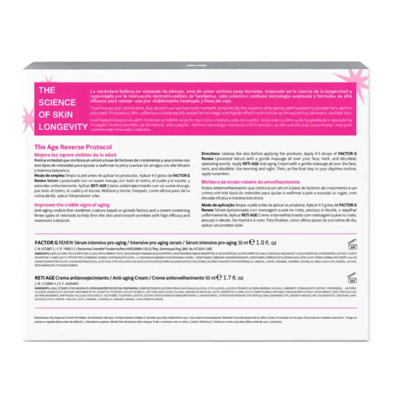 Sesderma The Age Reverse Protocol Pack: Retiage Cream + Factor G Serum