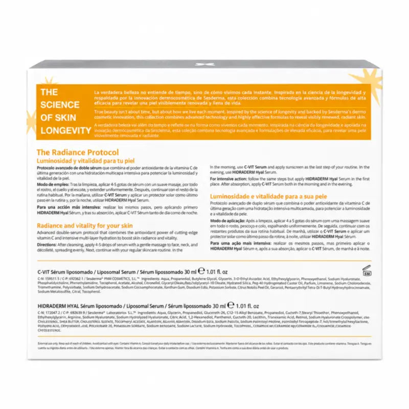 Sesderma The Radiance Protocol Pack: C-Vit Serum + Hidraderm Hyal Serum